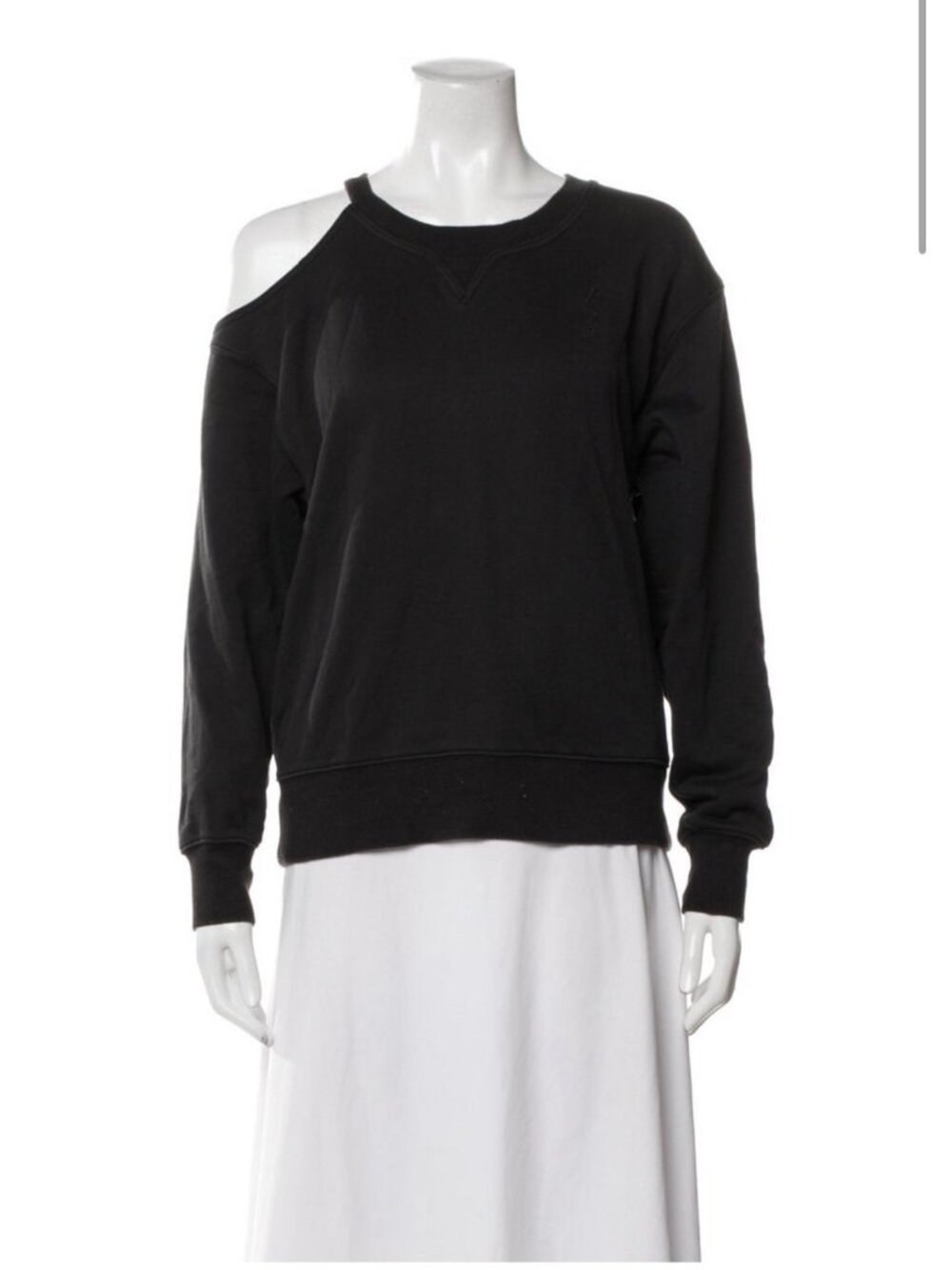 grey jason wu Authentic Solid Black Long Sleeve Cold Shoulder Sweatshirt Xs